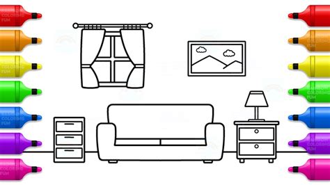 Drawing For Kids Room : How To Draw Classroom For Kids - Learn Colors ...