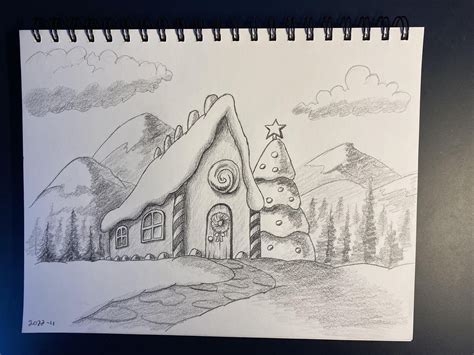 Gingerbread house, with the help of a YouTube video : r/learntodraw