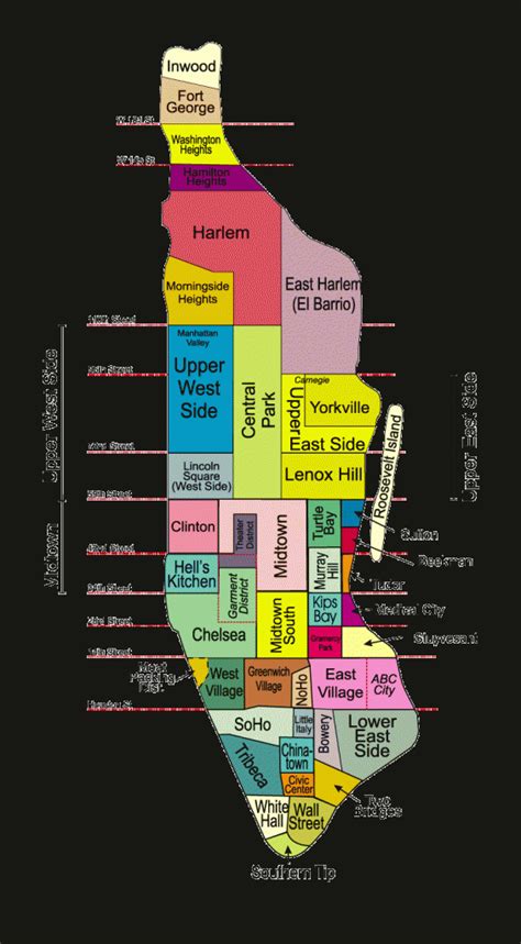 New York city map neighborhoods - ToursMaps.com