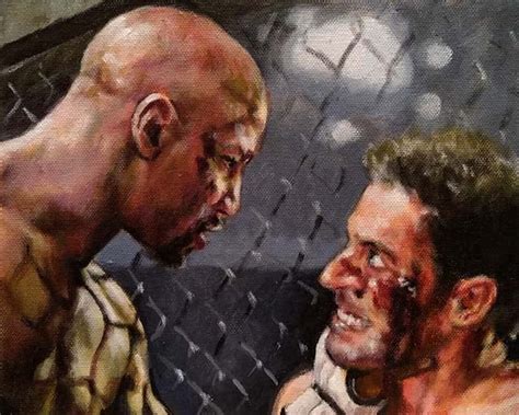 Small Painting of Lucifer and Amenadiel MMA Fight : lucifer