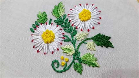 Lazy Daisy Stitch:Hand embroidery:for beginners