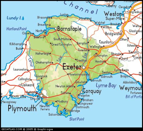 Map of Devon, England, UK Map, UK Atlas