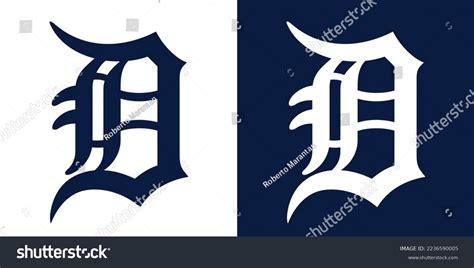 White Blue D Detroit Letter Sports Stock Vector (Royalty Free ...