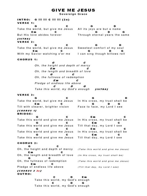 Give Me Jesus Chords | PDF