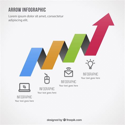 Colorful arrow infographic template Vector | Free Download