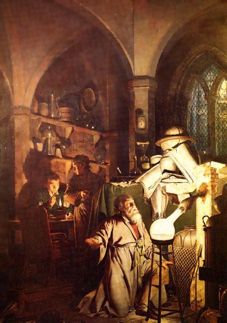 "The Alchemist Discovering Phosphorus" Joseph Wright of Derby - Artwork ...