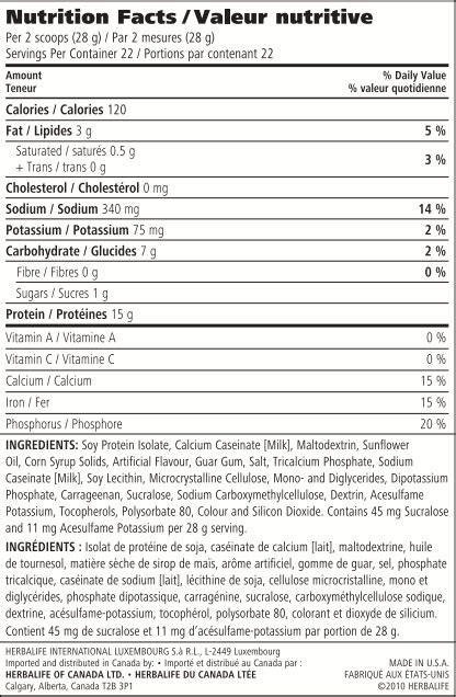 Herbalife Protein Drink Mix - GreatHealth.ca