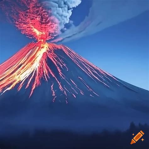 Eruption of mount fuji on Craiyon