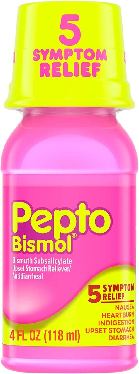 Amazon.com: Pepto Bismol, 5 Symptom Digestive Relief, Original, 4 fl oz ...