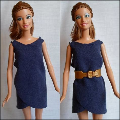 DIY Barbie Blog : Easy No Sew Wrap Dress for Barbie from Old T-Shirt ...