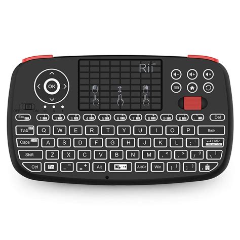 Rii i4 Mini Bluetooth Keyboard with Touchpad, Backlit Portable Wireless ...