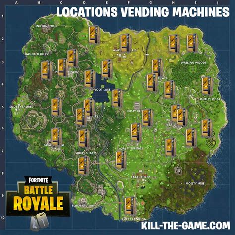 Fortnite Battle Royale – Map Locations of All Vending Machines | Kill ...