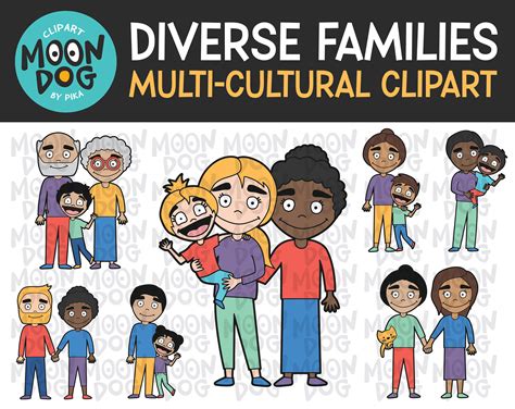 Diverse Families Multi-cultural Clipart - Etsy UK