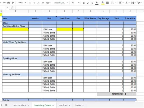 Food Inventory Template Excel