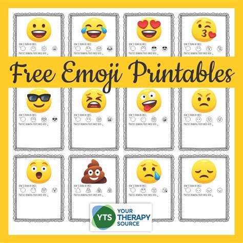 Emoji Printables - How to Draw Emoji Faces - Your Therapy Source