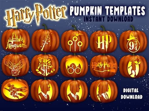 Potter Pumpkin Carving Stencils A4 Jack O Lantern Template - Etsy