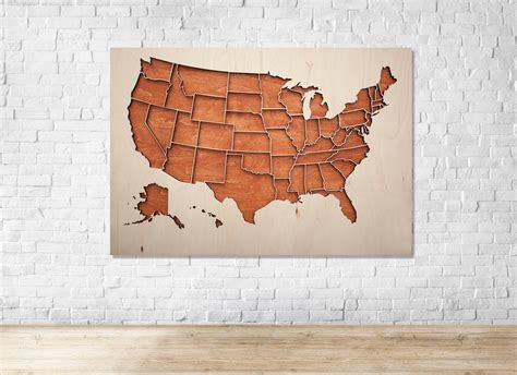 Wooden USA Map Wooden Wall Art Maps Usa Map Home Decor | Etsy