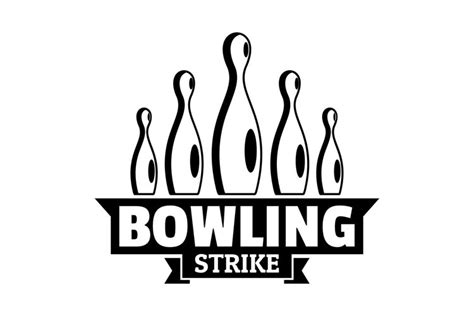 Bowling strike logo, simple style