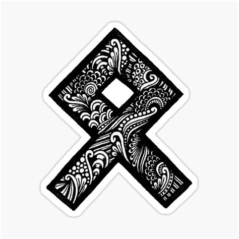 "Hand Drawn Othala Rune" Sticker for Sale by mariadarling122 | Redbubble