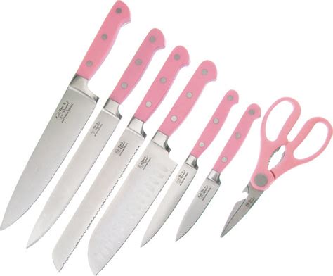 Hen & Rooster Seven Piece Kitchen Set Pink Knife HRI-036 Knives feature ...