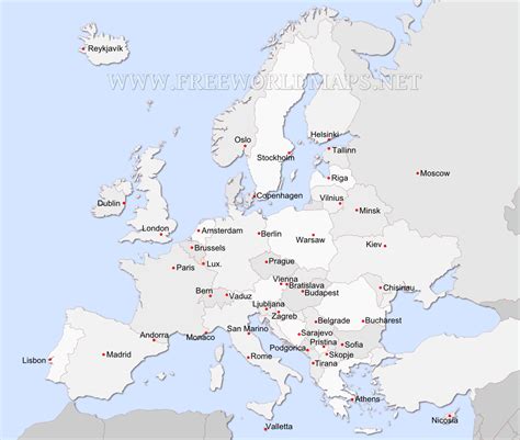 Cities and capitals of Europe