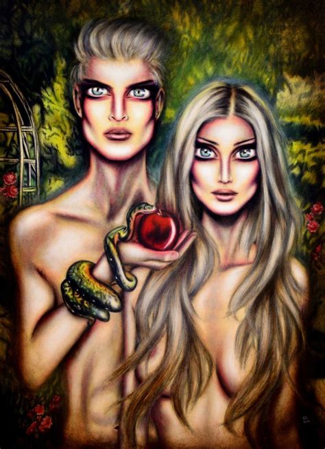 Adam and Eve in the Garden of Eden Painting by Tiago Azevedo Painting ...