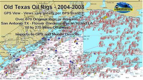 Old Texas Offshore Oil Rig Locations & GPS Coordinates