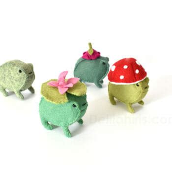 Felt Frog Sewing Pattern - Delilah Iris Felt Crafts