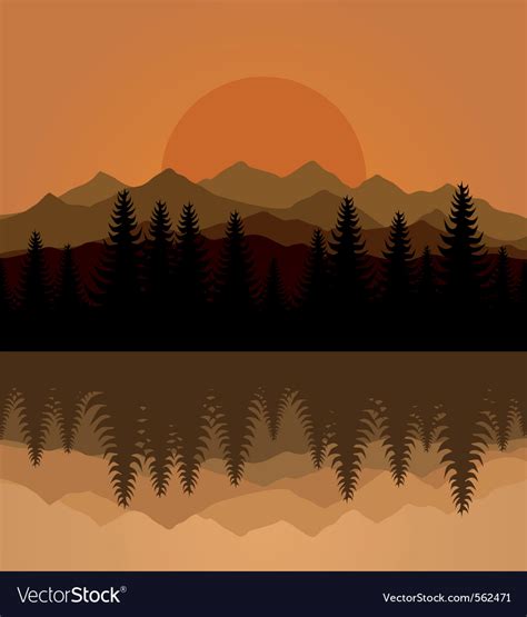 Sunset mountain Royalty Free Vector Image - VectorStock