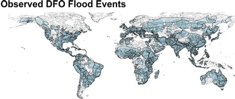 Global flood risk map, expressed as the average population displaced ...