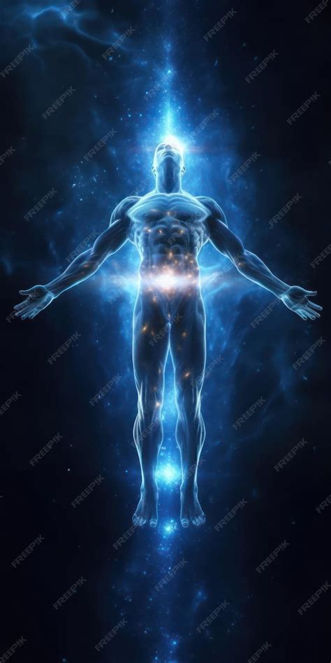 Abstract illustration of human body energy flow universe energy ...