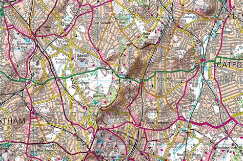 Map Poster - London Ordnance Survey Landranger Map with Hillshading ...