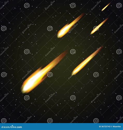 Meteor Shower and Dark Space in Background () Stock Vector ...