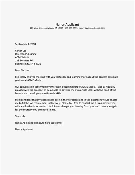 Post Job Interview Thank You Letter Template Free - Infoupdate.org