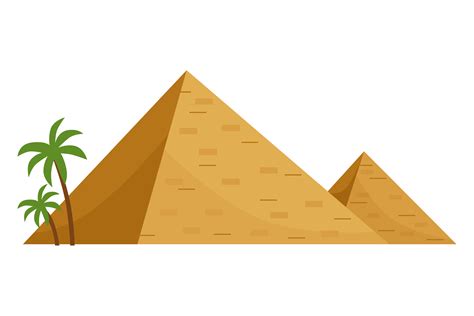 Egyptian Pyramids. Cartoon Desert Landma Graphic by onyxproj · Creative ...