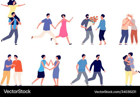 Different couples in love couple lifestyles flat Vector Image