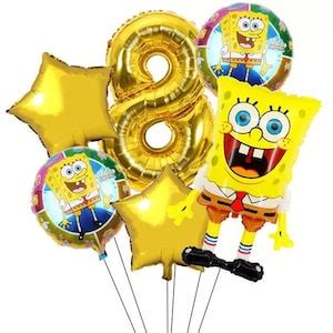 6pc SPONGEBOB Balloons Party Supplies Decor - Etsy