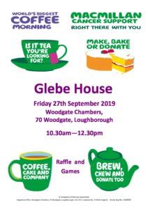 MacMillan Coffee morning 2019 poster | Glebe House