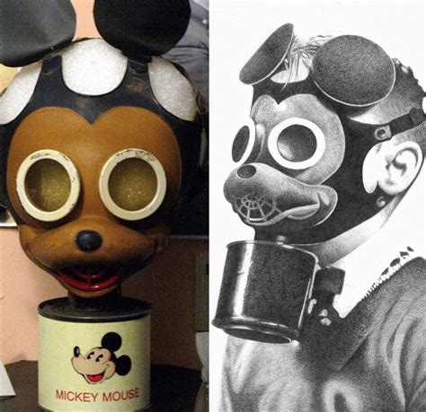 The Official Mickey Mouse Gas Mask from the 1940s. It was designed by ...