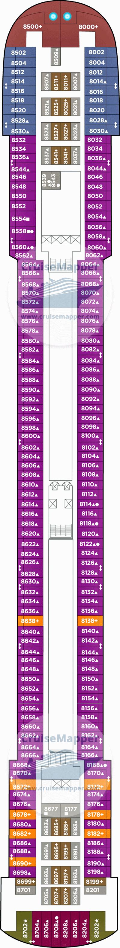 Pride of America deck 8 plan | CruiseMapper