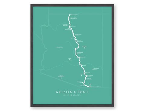 Arizona Trail Map Arizona Trail Poster Hiking USA Poster - Etsy