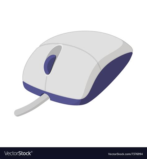 White computer mouse cartoon icon Royalty Free Vector Image