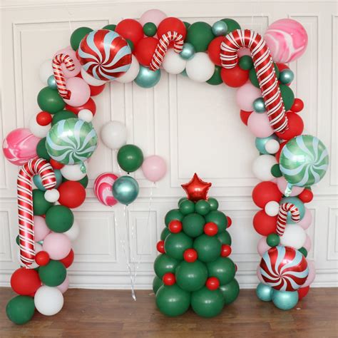 136pcs Candy Cane Christmas Balloon Garland Arch Peppermint - Etsy