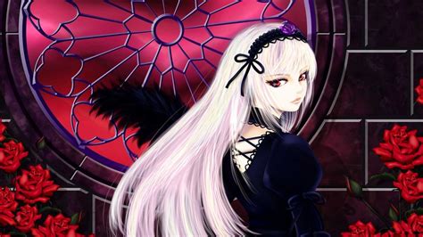 Suigintou Gothic HD Wallpaper: Enigmatic Elegance with Red Eyes