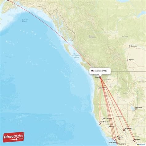 Direct flights from Everett - 8 destinations - PAE, USA - Directflights.com