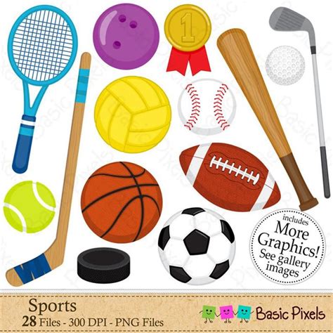 Sports clipart Digital Clip Art Personal and commercial | Etsy in 2021 ...