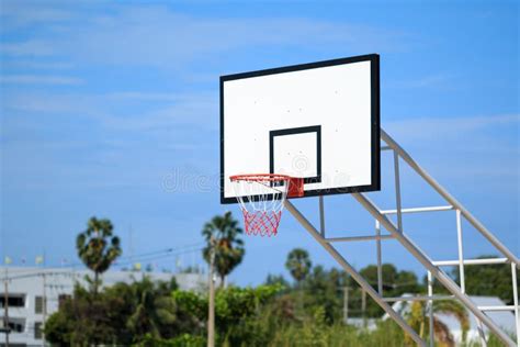 Basketball Hoop Stand at Playground Stock Photo - Image of green, goal ...