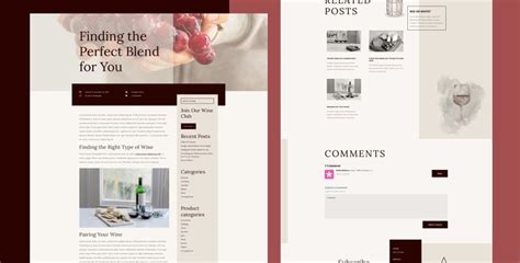 Free Divi Blog Post template for Winery Layout Pack - Divi Den