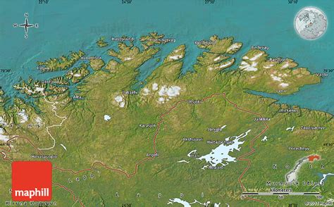 Satellite Map of Finnmark