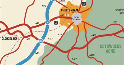 Map of Cheltenham town centre, Gloucestershire